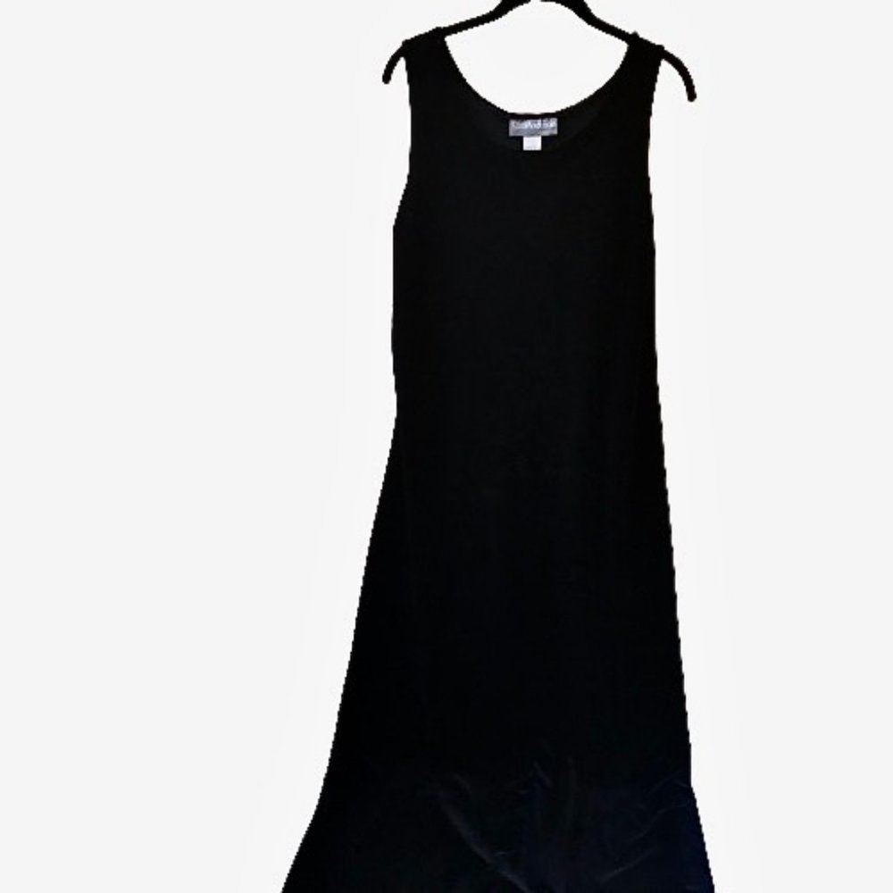 Carol Anderson Vintage Black Sleeveless Velvet Long Dress with Floral Jacket - Picture 13 of 15